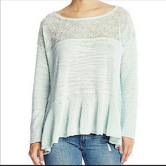 Free People Sweaters - Free People Kristobel Knit Sweater Top in Mint Green